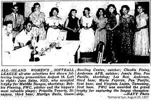 1957: All Island Womens Softball League All-Stars
