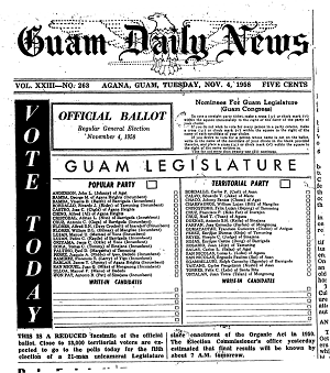 1958 Guam Legislature Ballot
