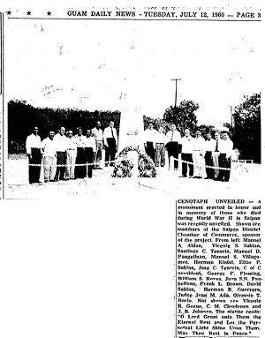 1960: Cenotaph WWII Memorial Saipan