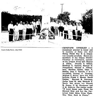 1960 Saipan Cenotaph Unveiled